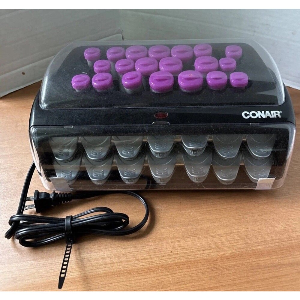 Conair Hot Rollers 20 Assorted Rollers 3 Sizes & 14 Heated Clips - Works